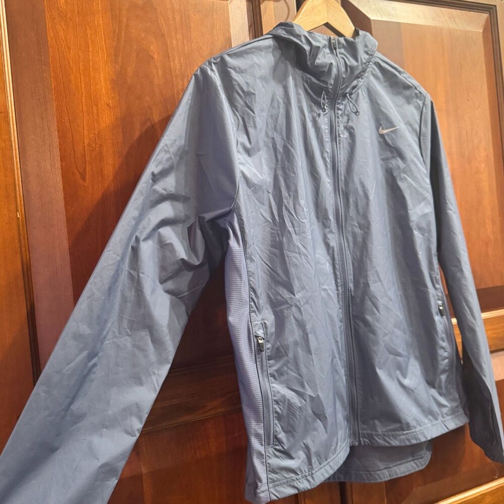 Nike Running Dri-FIT Hooded Windbreaker Jacket Blue Gray Full Zip Women's Small - Picture 6 of 16